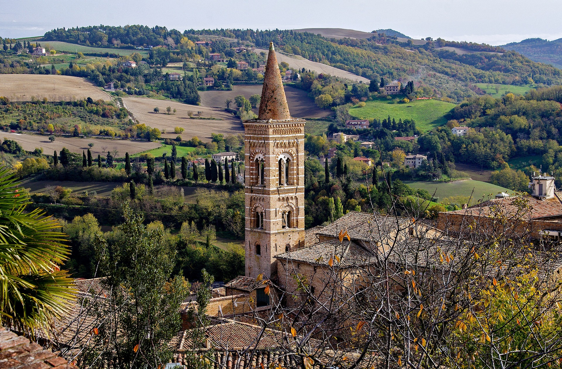 panorama campagna, campanile Urbino
